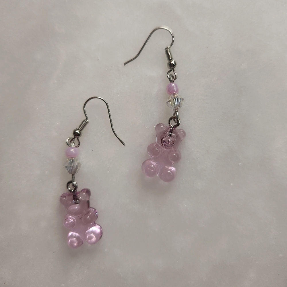 Purple Gummy Bear Earrings